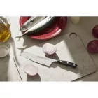 Santoku japán kés, 18 cm kovácsolt pengével, Arcos Riviera, fekete szegecselt nyéllel