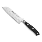 Santoku japán kés, 14 cm kovácsolt pengével, Arcos Riviera, fekete szegecselt nyéllel