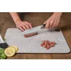 Santoku japán kés, 14 cm kovácsolt pengével, Arcos Riviera, fekete szegecselt nyéllel