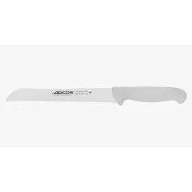   Kenyérvágó kés, 20 cm rozsdamentes penge, Arcos 2900, fehér polipropilén nyél