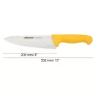 Szakácskés, 20 cm rozsdamentes penge, Arcos 2900, sárga polipropilén nyél