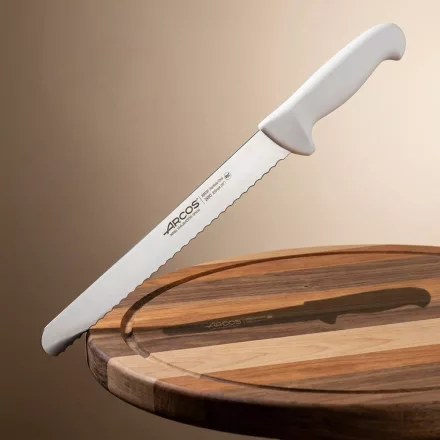 Tortakés, 25 cm rozsdamentes penge, Arcos 2900, fehér polipropilén nyél
