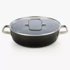Alacsony lábas fedővel, 4,3 liter, 28 cm átm., kerámia tapadásmentes bevonat, indukciós, Arcos Samoa Ceramic