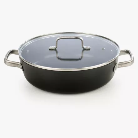 Alacsony lábas fedővel, 4,3 liter, 28 cm átm., kerámia tapadásmentes bevonat, indukciós, Arcos Samoa Ceramic