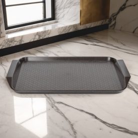   Műanyag Md tálca, menza tálca, barna polipropilén, csúszásgátlós felülettel