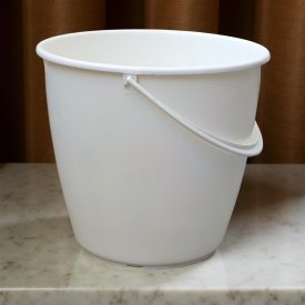   Vödör fedő nélkül, 10 liter, 28×25 cm, műanyag füllel, fehér