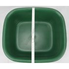 Szögletes tál, erős műanyag, 9,5 liter, zöld, 34×39×16 cm