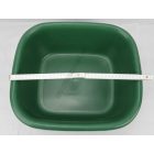 Szögletes tál, erős műanyag, 9,5 liter, zöld, 34×39×16 cm