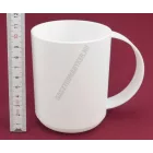 Bögre, 400 ml, fehér, műanyag