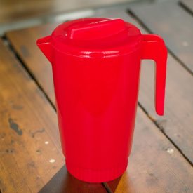 Kancsó tetővel, 2 l, erős műanyag, piros