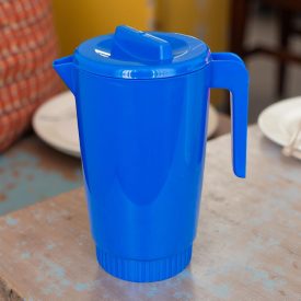 Kancsó tetővel, 2 l, erős műanyag, sötétkék