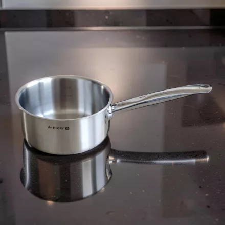 Nyeles lábas, 2,2 l, de Buyer, 18 cm átm., 18/10 rozsdamentes
