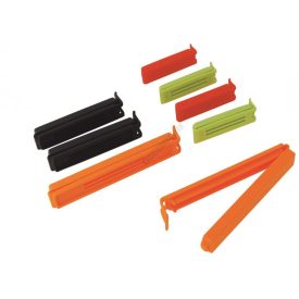 Habzsákzáró csipesz szett, műanyag, 8 db/csomag