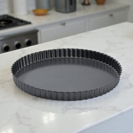 Tortaforma bordázott, egyenes éllel, kerek, 32×3 cm