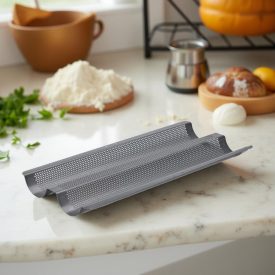 Bagett sütőforma, perforált, 37×16,2×2,5 cm