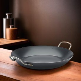   Paella vasserpenyő, 34 cm, La Lyonnaise, kékacél, de Buyer