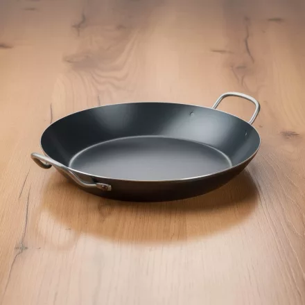 Paella vasserpenyő, 34 cm, La Lyonnaise, kékacél, de Buyer