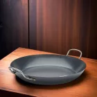 Paella vasserpenyő, 37 cm, La Lyonnaise, kékacél, de Buyer