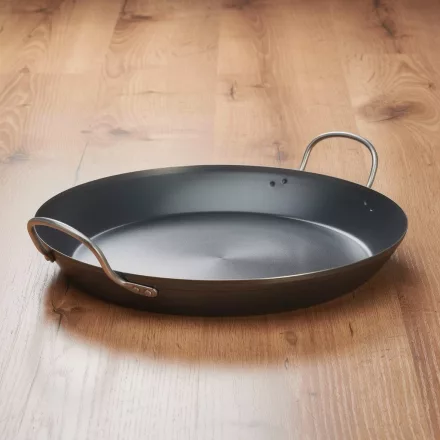 Paella vasserpenyő, 47 cm, La Lyonnaise, kékacél, de Buyer