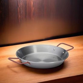 Paella vasserpenyő piros füllel, 24 cm, de Buyer