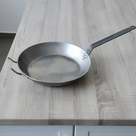 Vasserpenyő nyéllel és füllel, 32 cm, Carbone Plus, de Buyer