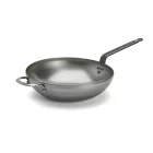 Wok nyéllel és füllel, 32 cm, de Buyer, vas