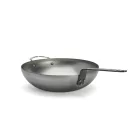 Wok nyéllel és füllel, 32 cm, de Buyer, vas