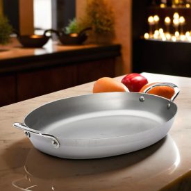 Szeletsütő, ovális, 36×24 cm, Mineral B, de Buyer, vas
