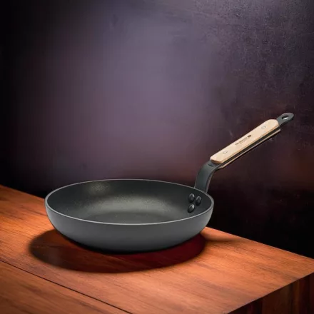 Serpenyő bükkfanyéllel, indukciós, 24 cm, tapadásmentes, de Buyer