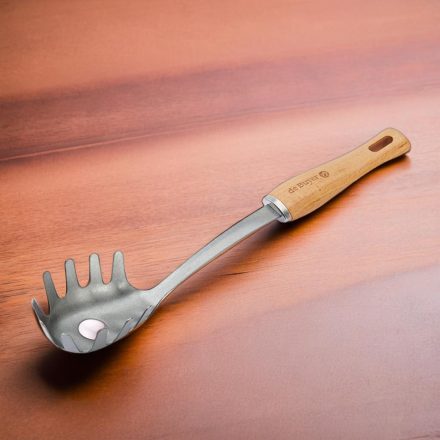 Spagettiszedő kanál, 7×33 cm, bükkfa nyél