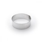 Sütőkeret, tortakarika, állítható kör, 18-36 cm között, 6,5 cm, de Buyer, rozsdamentes