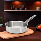 Magas falú serpenyő, de Buyer, 20 cm átm., 18/10 rozsdamentes