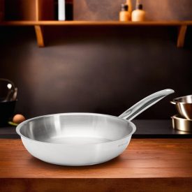 Serpenyő, 24 cm, de Buyer, 18/10 rozsdamentes