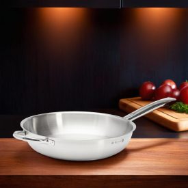 Serpenyő, 32 cm, de Buyer, 18/10 rozsdamentes