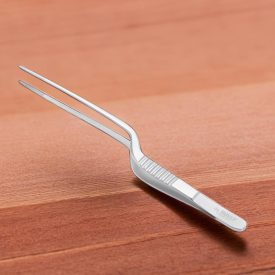 Tálalócsipesz/séfcsipesz, hajlított, 20 cm, rozsdamentes