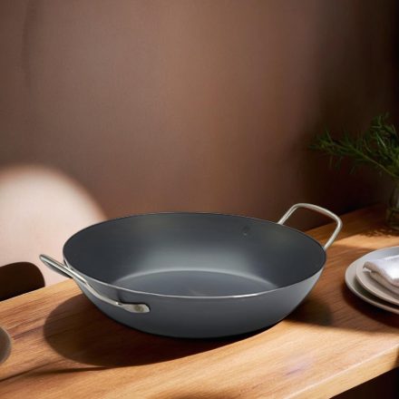 Paella vasserpenyő, 20 cm, La Lyonnaise, kékacél, de Buyer
