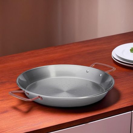 Paella vasserpenyő piros füllel, 32 cm, de Buyer