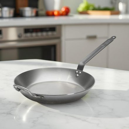 Vasserpenyő nyéllel és füllel, 36 cm, Carbone Plus, de Buyer