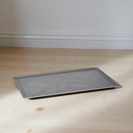 Sütőlemez, 60×40 cm, 45 fok felhajtás, perforált tapadásmentes alumínium, de Buyer