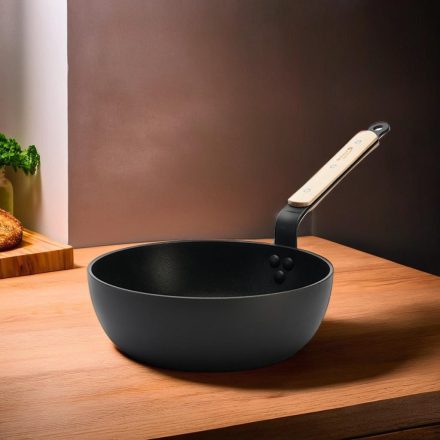 Mély serpenyő, 24 cm, bükkfanyéllel, tapadásmentes, de Buyer