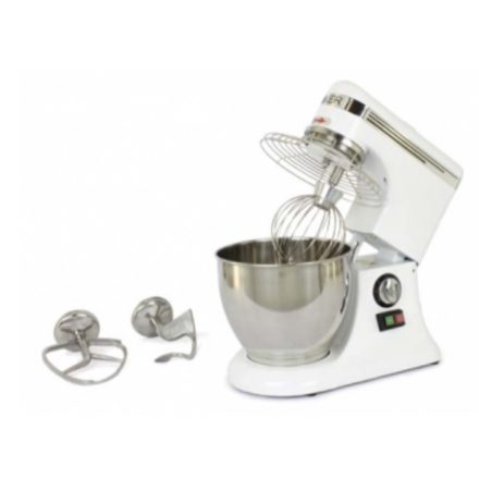 Habverő-keverő-dagasztógép, 7 l, 5 l/2 kg szárazanyaghoz, 40-250 ford./perc, 230 V/325 W