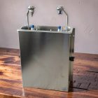 Stöckel fagylaltkanál-mosó, falra szerelhető, vízcsatlakozással, tussal és szárítóval