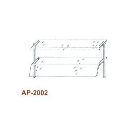 Kétsoros átadó hajlított üveggel, leheletvédővel 1200 mm-es pulthoz AP-2002 1200