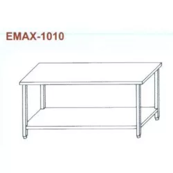   Rozsdamentes munkaasztal alsó polccal Emax-1010, 1.4016-os anyagból 1400×700×850