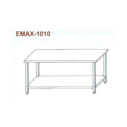 Rozsdamentes munkaasztal alsó polccal Emax-1010, 1.4016-os anyagból 1500×700×850