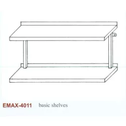  Rozsdamentes falipolc 2 szintes sima Emax-4011, 1.4016-os anyagból 1600×300