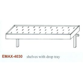   Rozsdamentes falipolc csepegtetőtálcás Emax-4030, 1.4016-os anyagból 1100×300