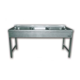  Nagykonyhai mosogató 3 medencés, 40x50x25 cm medenceméret, rozsdamentes