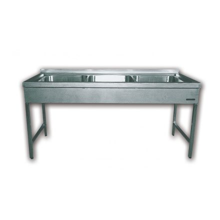 Nagykonyhai mosogató 3 medencés, 40x50x25 cm medenceméret, rozsdamentes