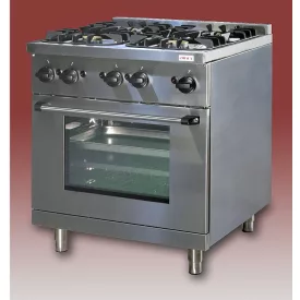   Gáztűzhely GN 1/1 gázüzemű sütő, 4 égő, 2 rács, 1 melegítőlap GT-41 2